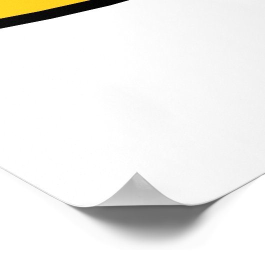 黄色い灰色の白い円 ポスター (角)