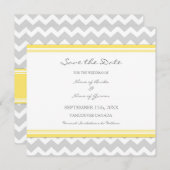 黄色い灰色の結婚式の保存日付カード セーブザデート (正面/裏面)