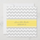 黄色い灰色の結婚式の保存日付カード セーブザデート (裏面)