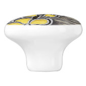 黄色い灰色の蘭 セラミックノブ (側面)