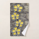 黄色い灰色の蘭 バスタオルセット (ハンドタオル)