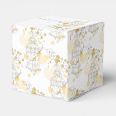 黄色い灰色の鳥のケージ感謝していユー結婚式の引き出物ボックス フェイバーボックス (裏面サイド)