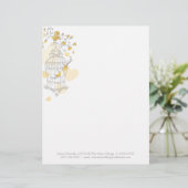 黄色い灰色の2羽の鳥が鳥かごの文字を開けます レターヘッド (スタンド正面)