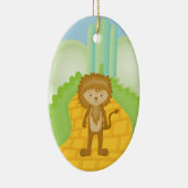 黄色い煉瓦道のオーナメントの臆病なライオン セラミックオーナメント (右)