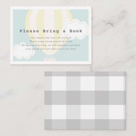 黄色い熱気球お願い本を持って来て エンクロージャーカード (正面/裏面)