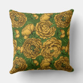 黄色い牡丹の花束 クッション (裏面)