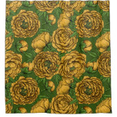 黄色い牡丹の花束 シャワーカーテン (正面)