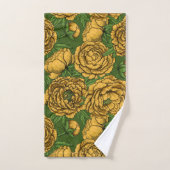 黄色い牡丹の花束 バスタオルセット (ハンドタオル)