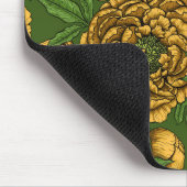 黄色い牡丹の花束 マウスパッド (コーナー)