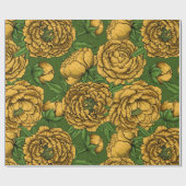 黄色い牡丹の花束 ラッピングペーパー (フラット)