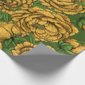 黄色い牡丹の花束 ラッピングペーパー (角)