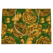 黄色い牡丹の花束 ラージペーパーバッグ (正面)