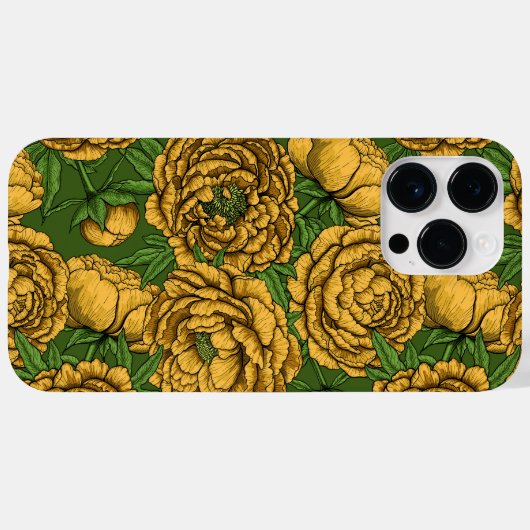 黄色い牡丹の花束 Case-Mate iPhoneケース (裏面 (横))