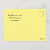 黄色い犬と励ましの回復メッセージカード ポストカード (裏面)