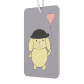 黄色い犬のボウリングをする人、 クリケットの投手帽子とハートバルーン カーエアーフレッシュナー (左)