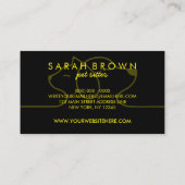 黄色い猫犬のラインロゴ ペットシッター 名刺 (裏面)