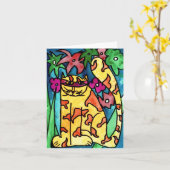 黄色い猫 • ニックAbramsは、8つを-カード老化させます カード (黄色い花)