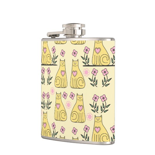 黄色い猫 フラスク (左)
