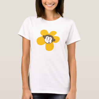 黄色い猿は花を梳きます Tシャツ