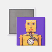 黄色い玩具ロボット角磁石 マグネット (正面/裏面)