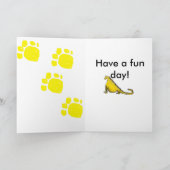 黄色い男の子達の誕生日3度目の恐竜 カード (内部)