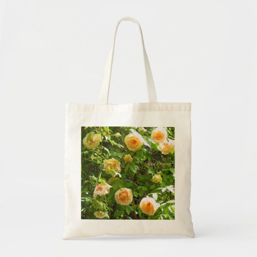 黄色い登山のばら色のトート トートバッグ (正面)