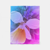 黄色い白い花 フリースブランケット (正面)