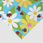 黄色い白い花、赤いヒナガシ 薄葉紙 (詳細)