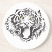 黄色い目で黒くうなる虎 コースター (正面)