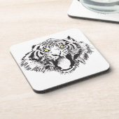 黄色い目で黒くうなる虎 コースター (左側)