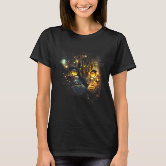 黄色い目のゴールデンキャット Tシャツ (正面)