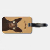 黄色い目の抽象的なスケッチを持つSphynx猫 ラゲッジタグ (裏面横)