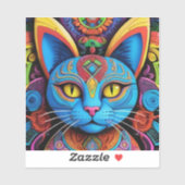 黄色い目の抽象的な猫 シール (シート)