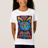 黄色い目の抽象的な猫  Tシャツ (正面)