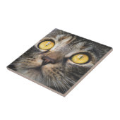 黄色い目の猫のクローズアップ タイル (側面)