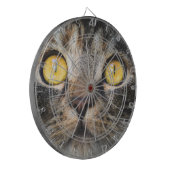 黄色い目の猫のクローズアップ ダーツボード (正面左)