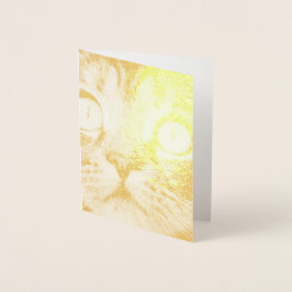 黄色い目の猫のクローズアップ 箔カード