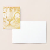 黄色い目の猫のクローズアップ 箔カード (ディスプレー)