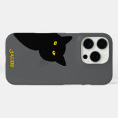 黄色い目の黒猫があなたを迎えカスタムる Case-Mate iPhoneケース (裏面 (横))