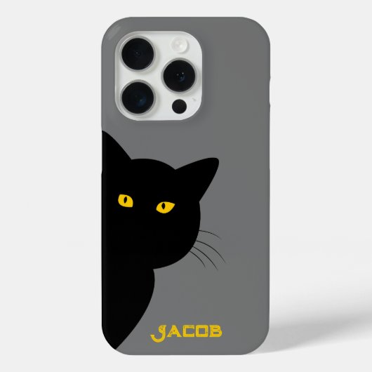 黄色い目の黒猫があなたを迎えカスタムる Case-Mate iPhoneケース (裏面)