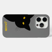 黄色い目の黒猫があなたを迎えカスタムる Case-Mate iPhoneケース (裏面 (横))
