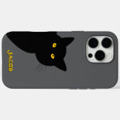黄色い目の黒猫があなたを迎えカスタムる Case-Mate iPhoneケース (裏面 (横))