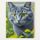 黄色い目をしたキュートな灰色パーソナライズされた猫 プランナー手帳 (裏面)