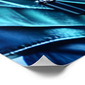 黄色い目をした青いエイリアンのポートレート | AI Art ポスター (角)