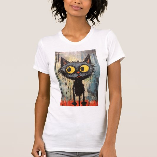 黄色い目をした黒猫 Tシャツ (正面)