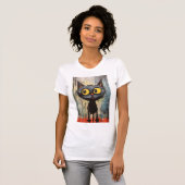 黄色い目をした黒猫 Tシャツ (正面フル)