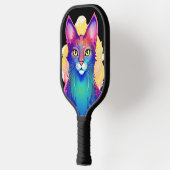 黄色い目カラフル猫 ピックルボールラケット (左)