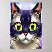 黄色い眼球ポートレート | AIアートポスター ポスター (正面)