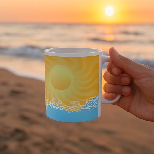 黄色い砂と海 コーヒーマグカップ