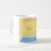 黄色い砂と海 コーヒーマグカップ (正面左)